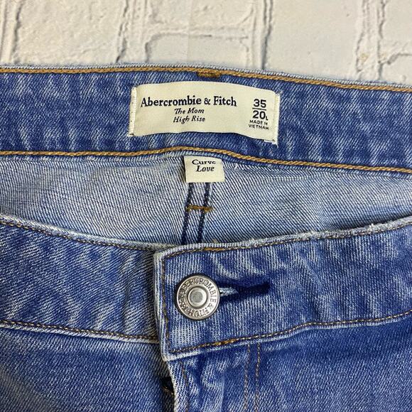 Women’s Abercrombie and Fitch the mom high rise jeans 35x20L curve love fade - Picture 5 of 10